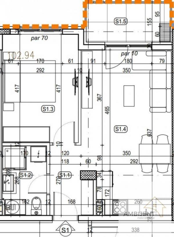 Stan na prodaju u Beogradu, Ledine, dvosoban, 46m2, cena 116325 evra