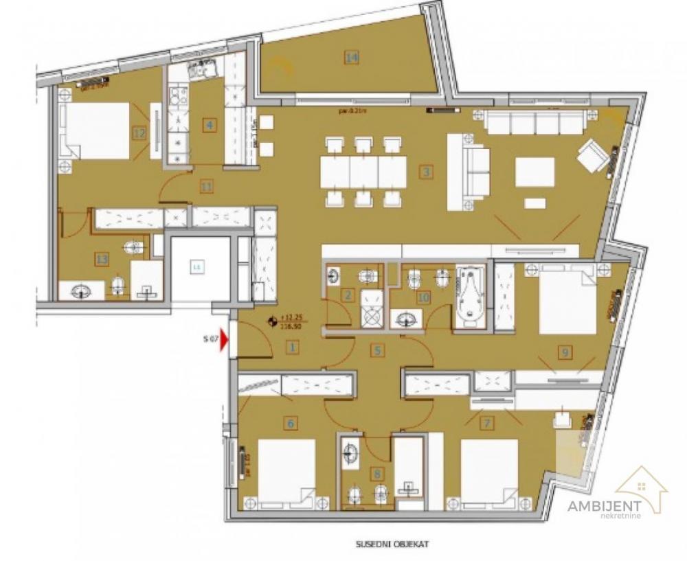 Stan na prodaju u Beogradu, Dorćol, 141m2, cena 706900 evra