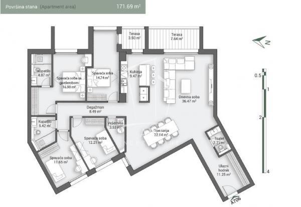 Stan na prodaju u Beogradu, Slavija, 172m2, cena 1201830 evra