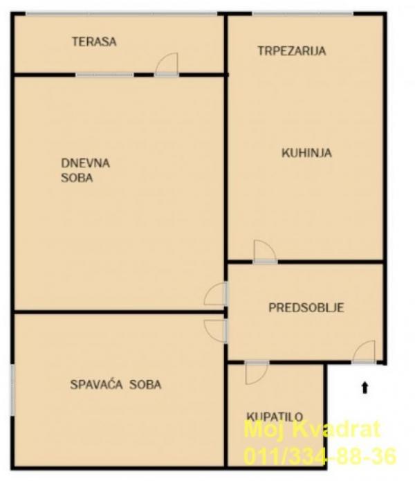 Stan na prodaju u Beogradu, Karaburma, dvosoban, 51m2, cena 159000 evra