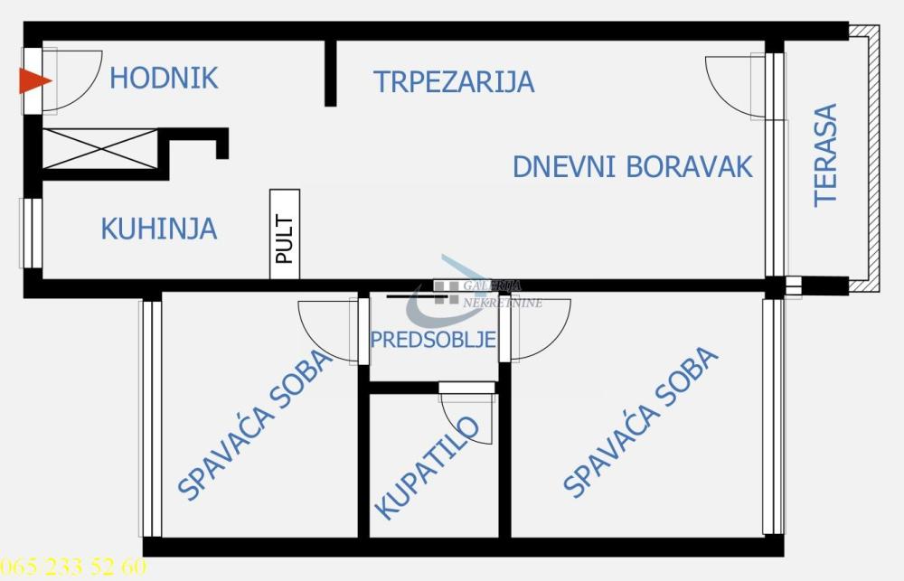 Stan na prodaju u Beogradu, Zemun, trosoban, 62m2, cena 299000 evra