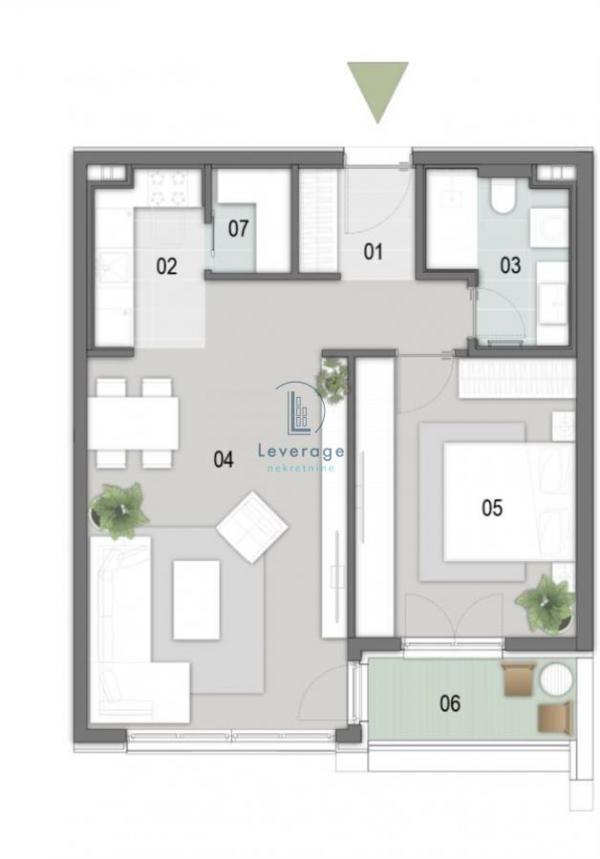 Stan na prodaju u Beogradu, Novi Beograd blok 65, dvosoban, 59m2, cena 265500 evra