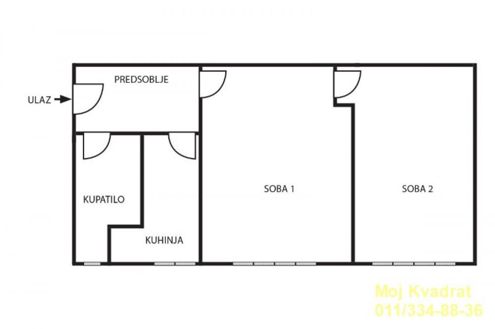 Stan na prodaju u Beogradu, Beograd (centar), dvosoban, 60m2, cena 335500 evra