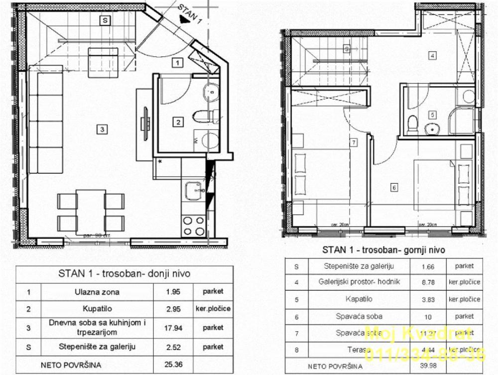 Stan na prodaju u Beogradu, Olimp, trosoban, 66m2, cena 228700 evra