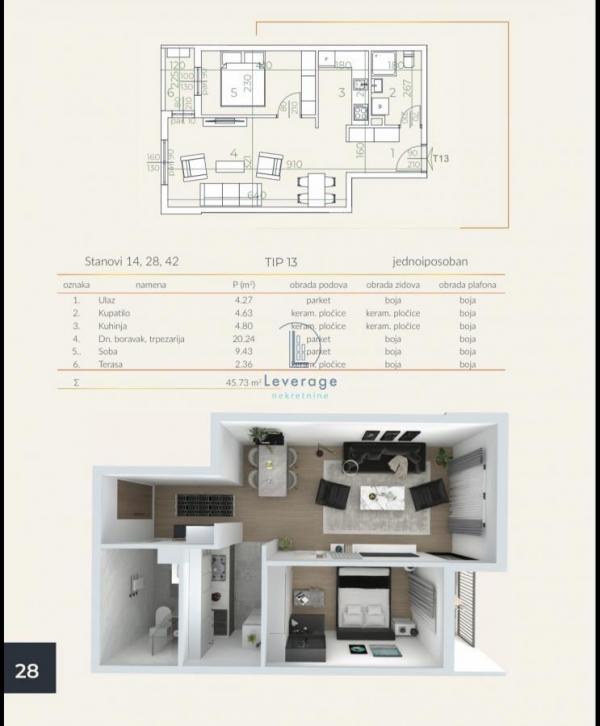 Stan na prodaju u Beogradu, Grocka, jednoiposoban, 45m2, cena 81400 evra