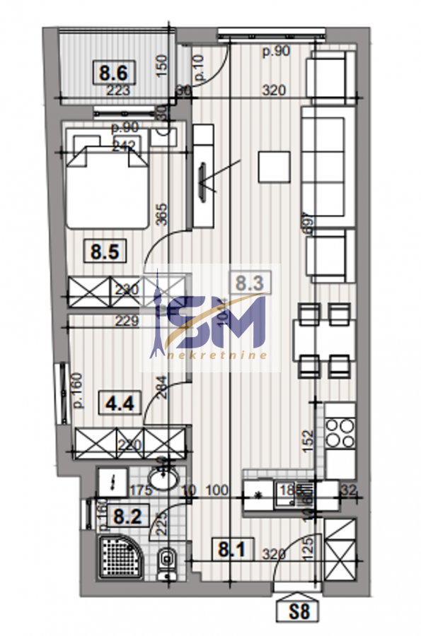 Stan na prodaju u Beogradu, Žarkovo, trosoban, 56m2, cena 129978 evra