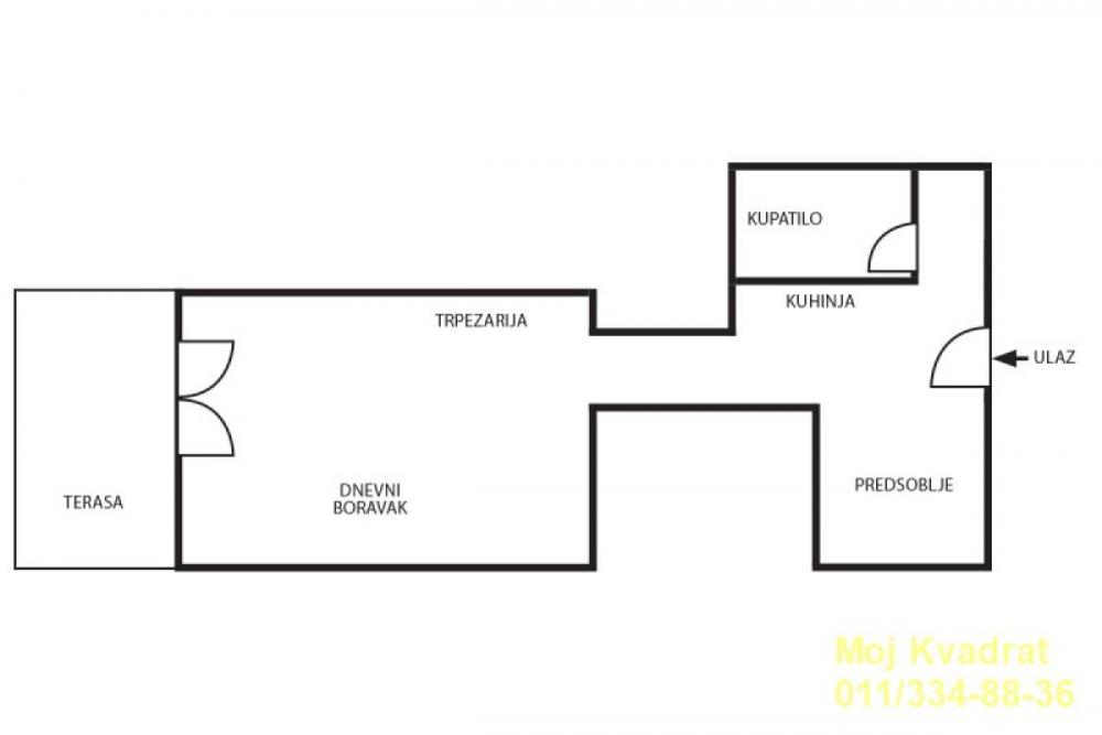 Stan na prodaju u Beogradu, Autokomanda, jednosoban, 46m2, cena 159145 evra