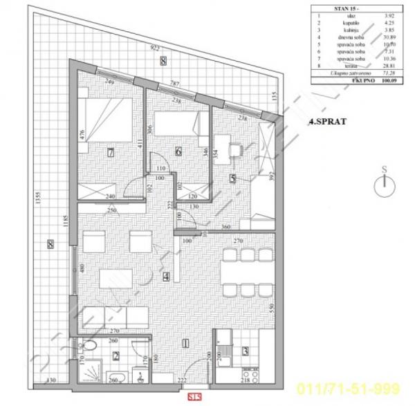Stan na prodaju u Beogradu, Voždovac, cetvorosoban, 100m2, cena 310000 evra