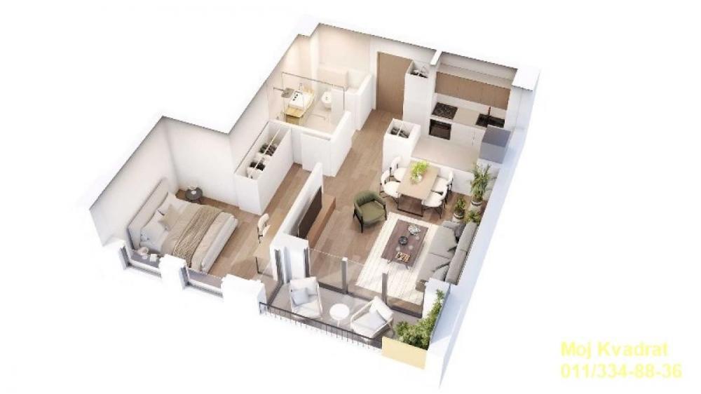 Stan na prodaju u Beogradu, Zeleno brdo, dvosoban, 48m2, cena 142650 evra