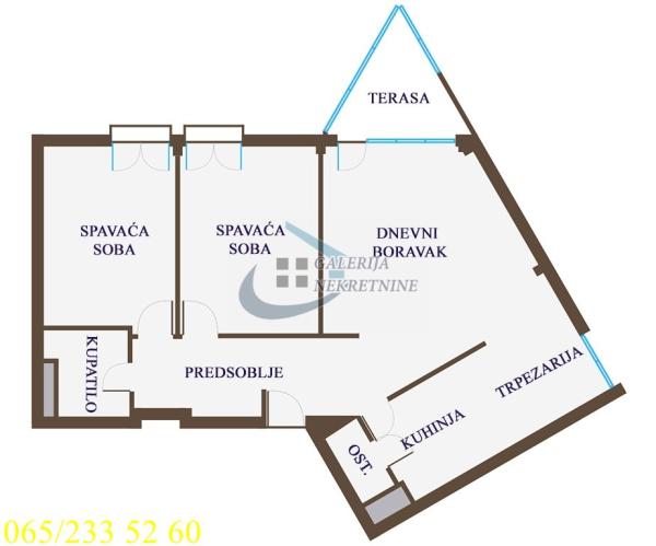 Stan na prodaju u Beogradu, Palilula, trosoban, 72m2, cena 220000 evra