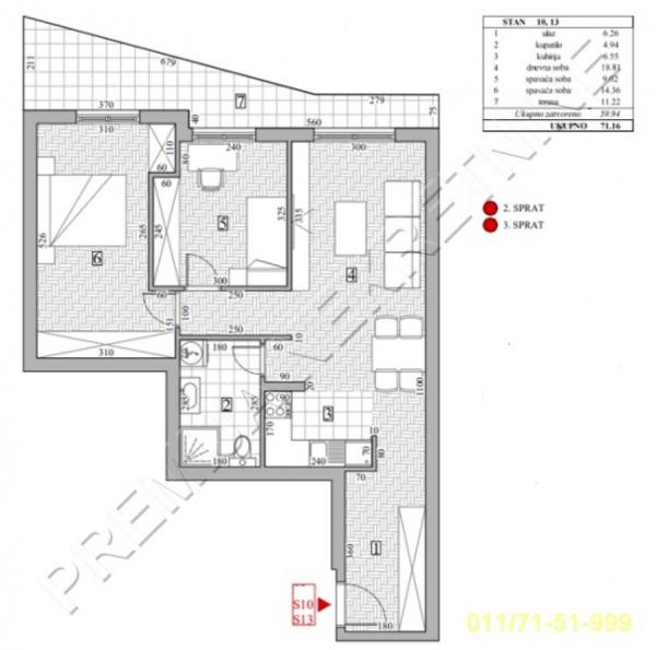 Stan na prodaju u Beogradu, Voždovac, trosoban, 71m2, cena 200540 evra