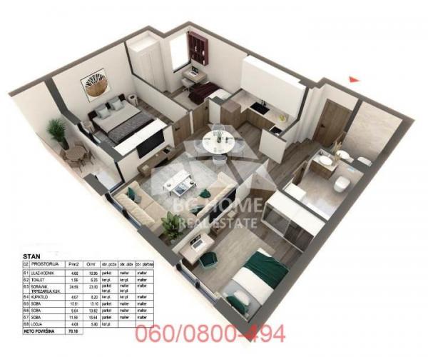 Stan na prodaju u Beogradu, Gornji grad, cetvorosoban, 70m2, cena 210300 evra