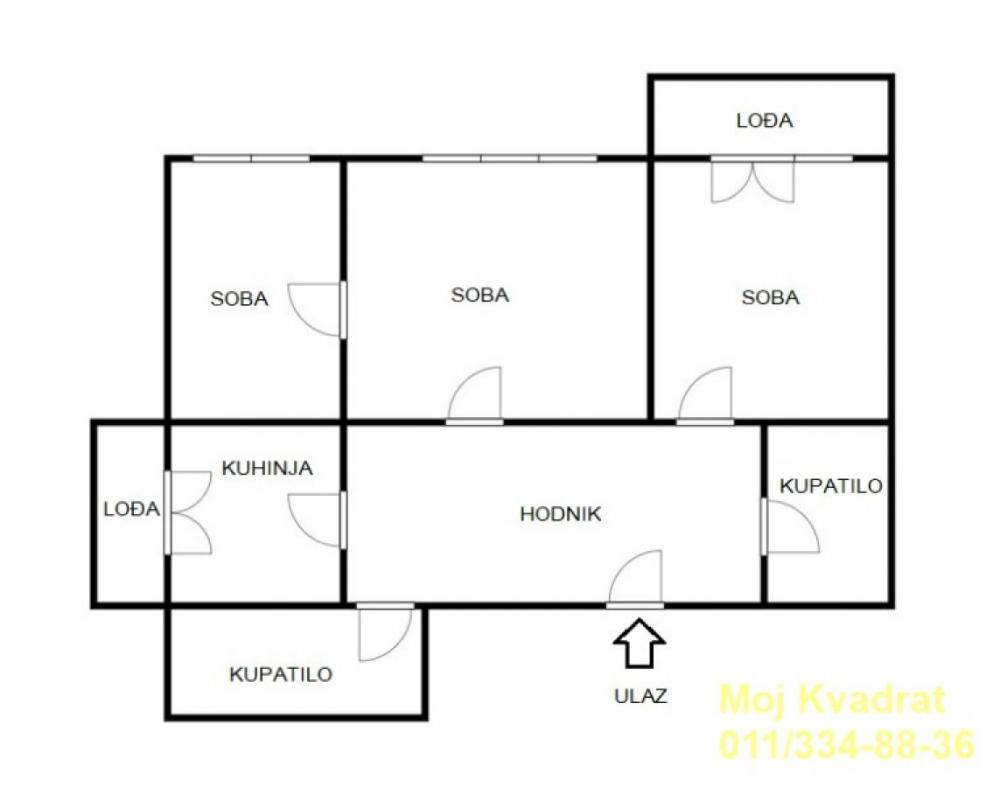 Stan na prodaju u Beogradu, Karaburma, trosoban, 66m2, cena 150000 evra