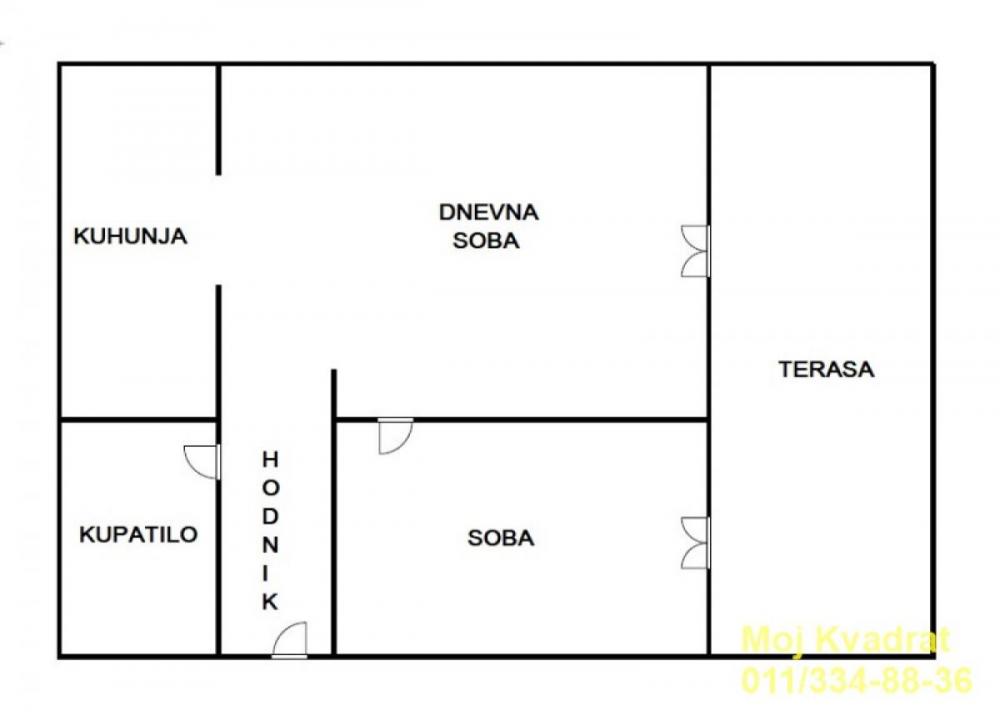 Stan na prodaju u Beogradu, Bulbulder, dvosoban, 51m2, cena 250000 evra