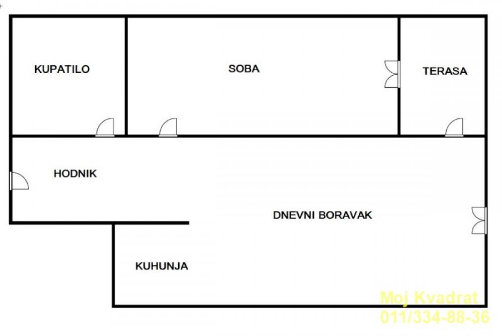 Stan na prodaju u Beogradu, Bulbulder, dvosoban, 51m2, cena 192000 evra