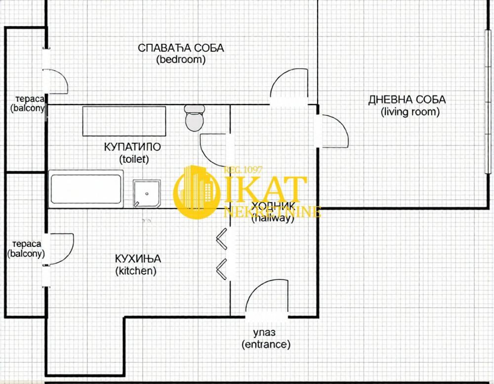 Stan na prodaju u Beogradu, Novi Beograd, dvosoban, 53m2, cena 159000 evra