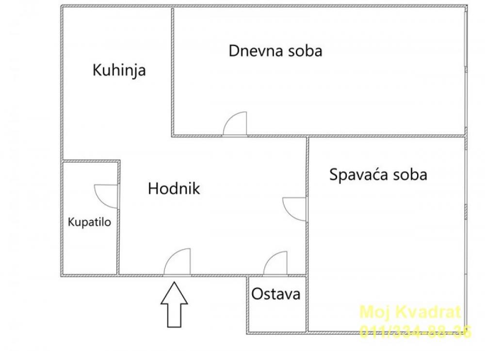 Stan na prodaju u Beogradu, Novi Beograd blok 3, dvosoban, 47m2, cena 175000 evra