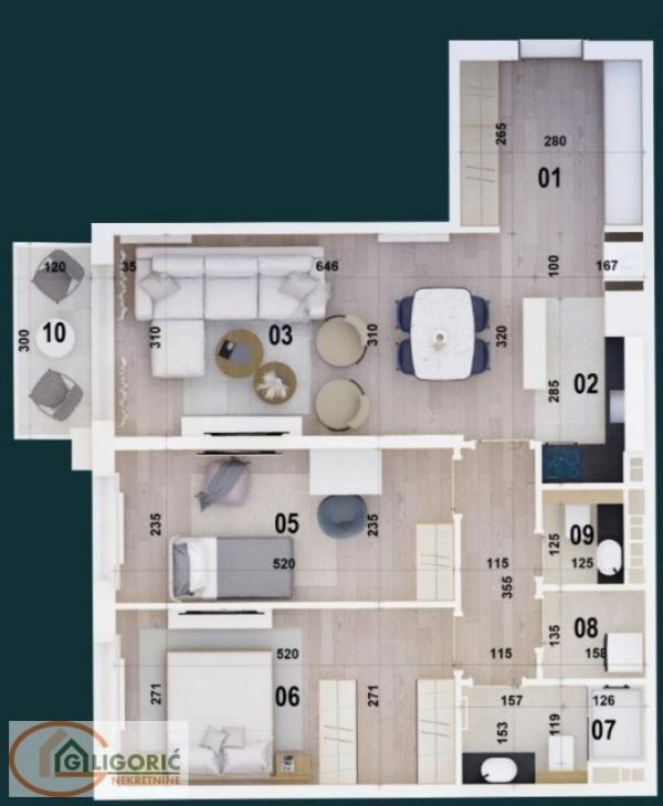 Stan na prodaju u Beogradu, Banovo brdo, trosoban, 75m2, cena 360000 evra