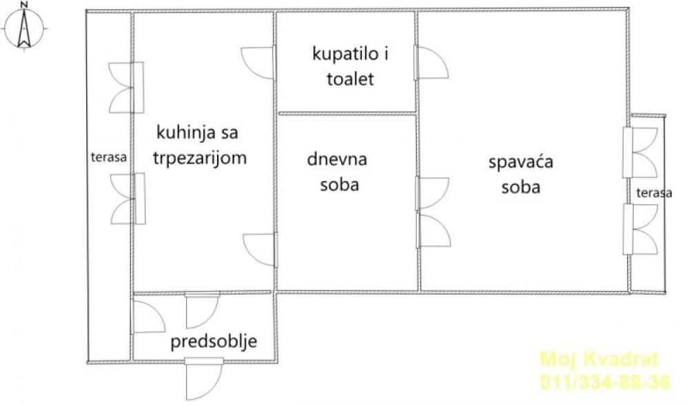 Stan na prodaju u Beogradu, Vračar (Hram), dvosoban, 56m2, cena 224000 evra