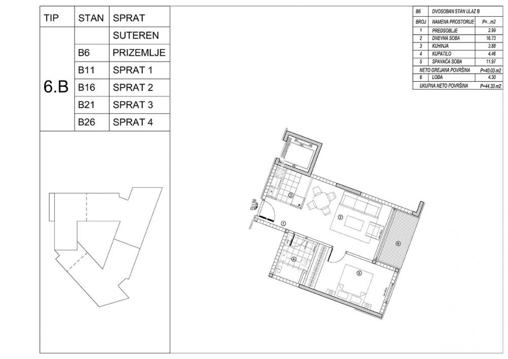 Stan na prodaju u Beogradu, Voždovac, dvosoban, 44m2, cena 114814 evra
