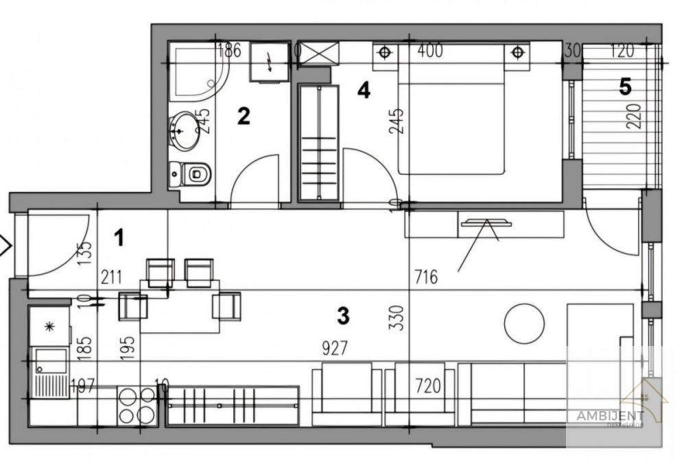 Stan na prodaju u Beogradu, Mirijevo, jednoiposoban, 47m2, cena 107477 evra
