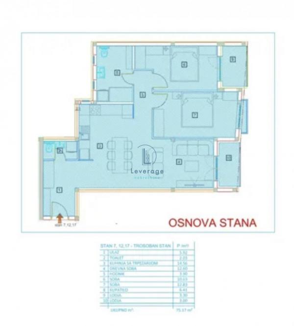 Stan na prodaju u Beogradu, Cerak, dvoiposoban, 75m2, cena 206717 evra