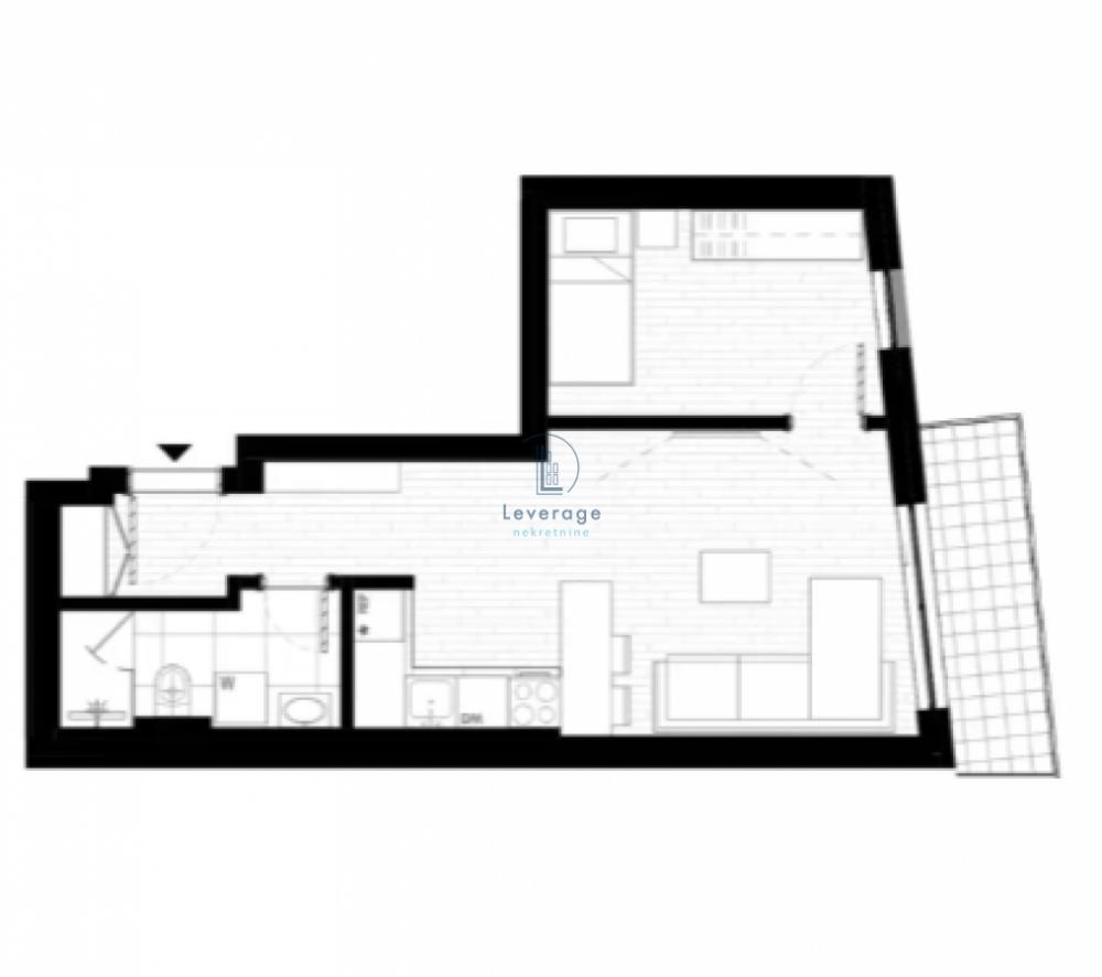 Stan na prodaju u Beogradu, Pašino brdo, dvosoban, 44m2, cena 187110 evra