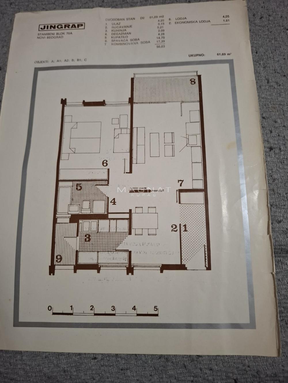 Stan na prodaju u Beogradu, Novi Beograd, dvosoban, 62m2, cena 203000 evra