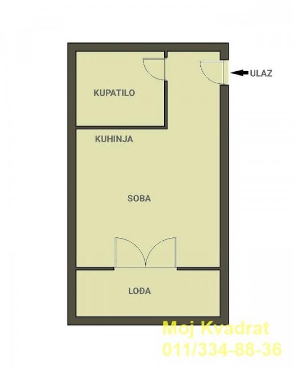 Stan na prodaju u Beogradu, Severni bulevar, jednosoban, 27m2, cena 107000 evra