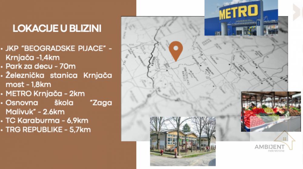 Stan na prodaju u Beogradu, Krnjača, trosoban, 53m2, cena 94255 evra