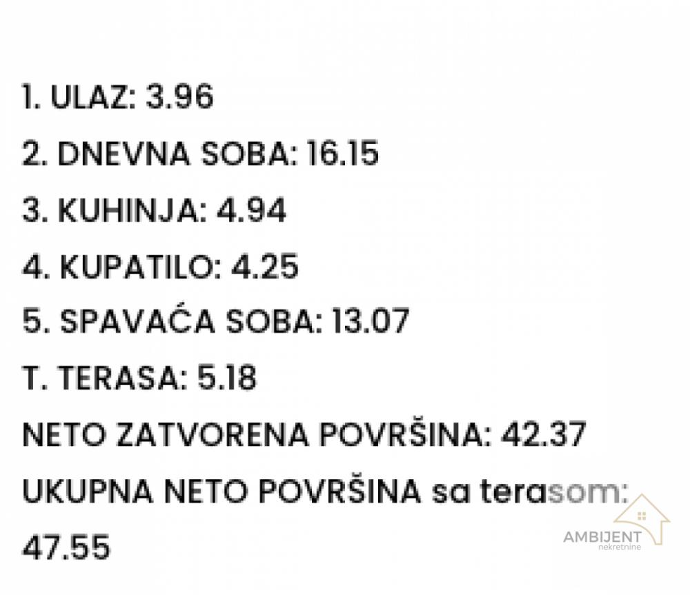 Stan na prodaju u Beogradu, Zvezdara, dvosoban, 47m2, cena 123630 evra
