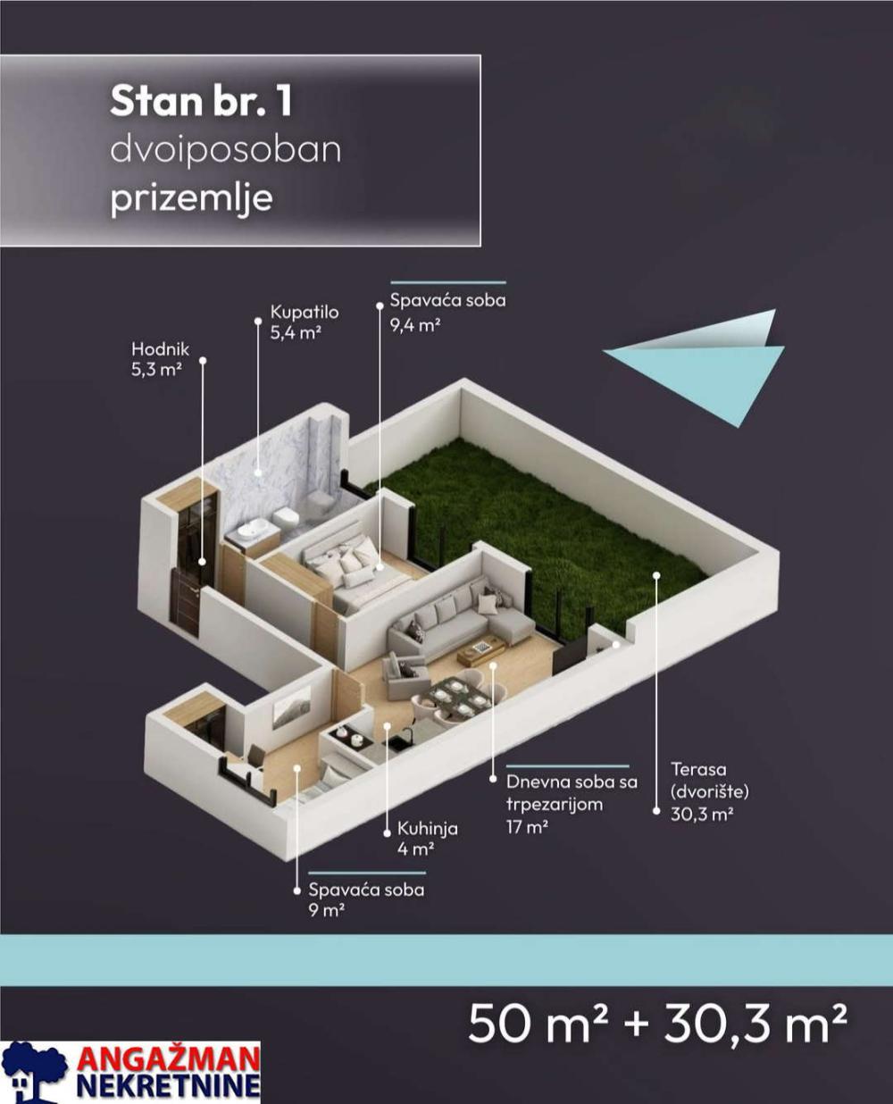 Stan na prodaju u Beogradu, Voždovac, dvoiposoban, 80m2, cena 220000 evra