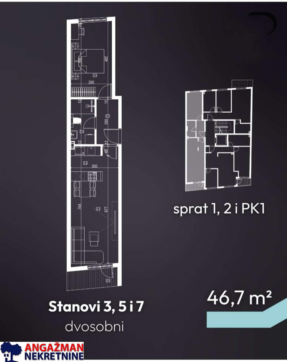 Stan na prodaju u Beogradu, Voždovac, dvosoban, 47m2, cena 164500 evra