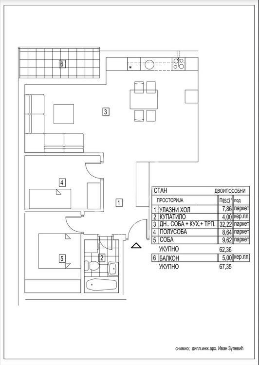 Stan na prodaju u Beogradu, Rakovica, dvoiposoban, 65m2, cena 153700 evra