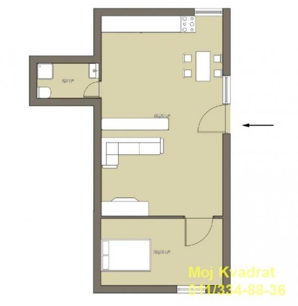 Stan na prodaju u Beogradu, Kopitareva gradina, dvosoban, 37m2, cena 185000 evra