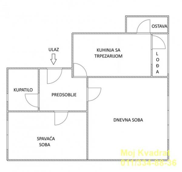 Stan na prodaju u Beogradu, Profesorska kolonija, dvosoban, 50m2, cena 190000 evra