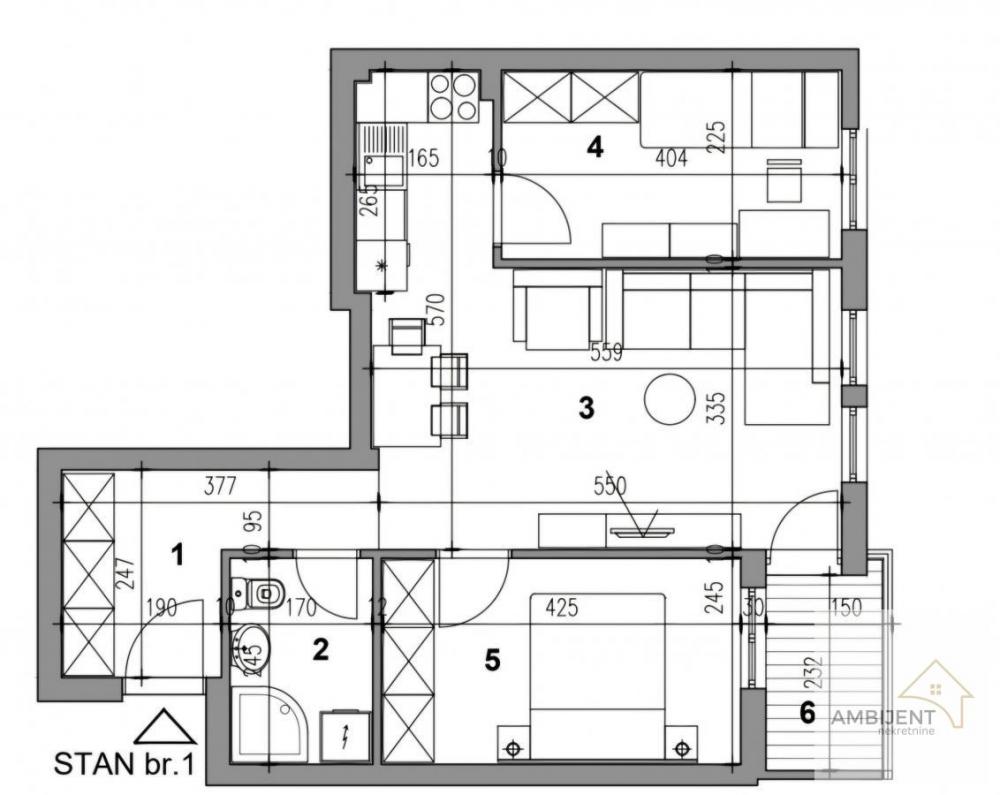 Stan na prodaju u Beogradu, Mirijevo, dvoiposoban, 56m2, cena 140000 evra