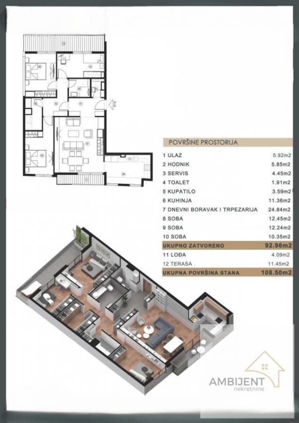 Stan na prodaju u Beogradu, Vračar (Centar), cetvorosoban, 108m2, cena 496800 evra