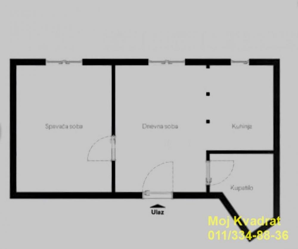 Stan na prodaju u Beogradu, Đeram pijaca, dvosoban, 37m2, cena 113500 evra