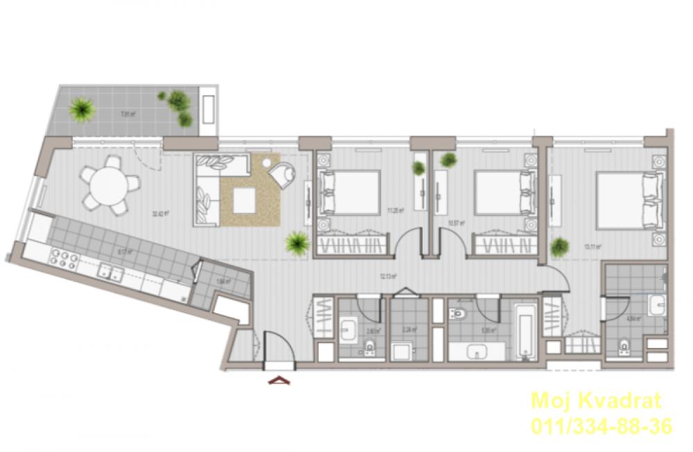 Stan na prodaju u Beogradu, Beograd na vodi, cetvorosoban, 112m2, cena 510000 evra