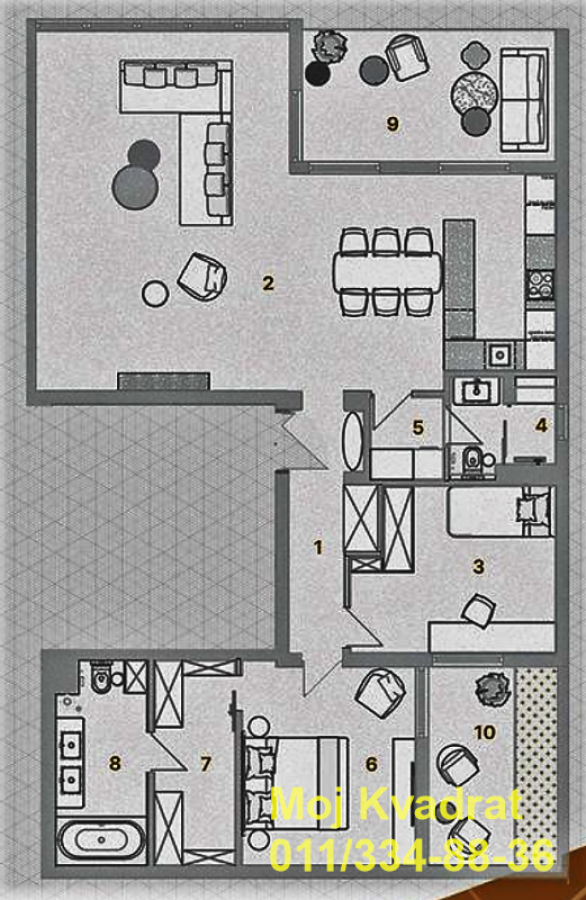 Stan na prodaju u Beogradu, Dedinje, trosoban, 130m2, cena 676000 evra