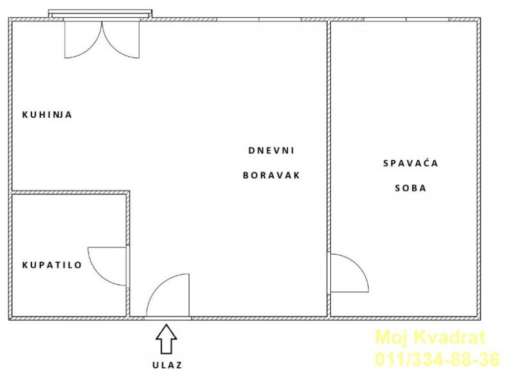 Stan na prodaju u Beogradu, Novi Beograd blok 7 (Paviljoni), dvosoban, 44m2, cena 162800 evra