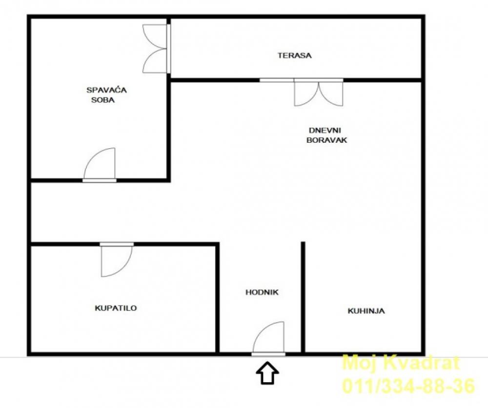 Stan na prodaju u Beogradu, Novi Beograd blok 60, dvosoban, 49m2, cena 196000 evra