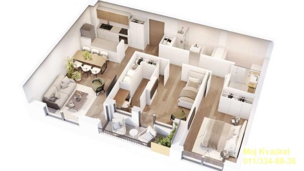 Stan na prodaju u Beogradu, Zeleno brdo, trosoban, 77m2, cena 230000 evra