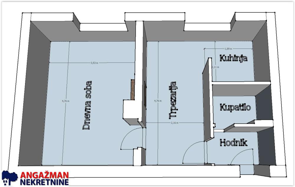 Stan na prodaju u Beogradu, Braće Jerković, jednosoban, 37m2, cena 124950 evra