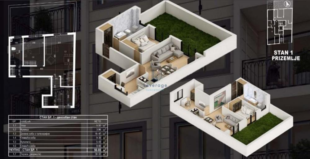 Stan na prodaju u Beogradu, Pašino brdo, dvoiposoban, 80m2, cena 210500 evra