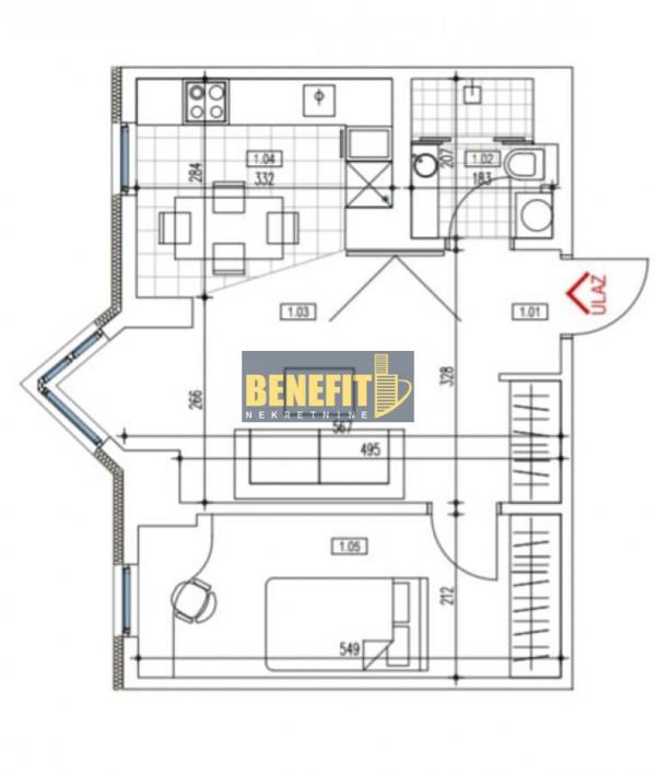 Stan na prodaju u Beogradu, Novi Beograd blok 22, dvosoban, 41m2, cena 205000 evra