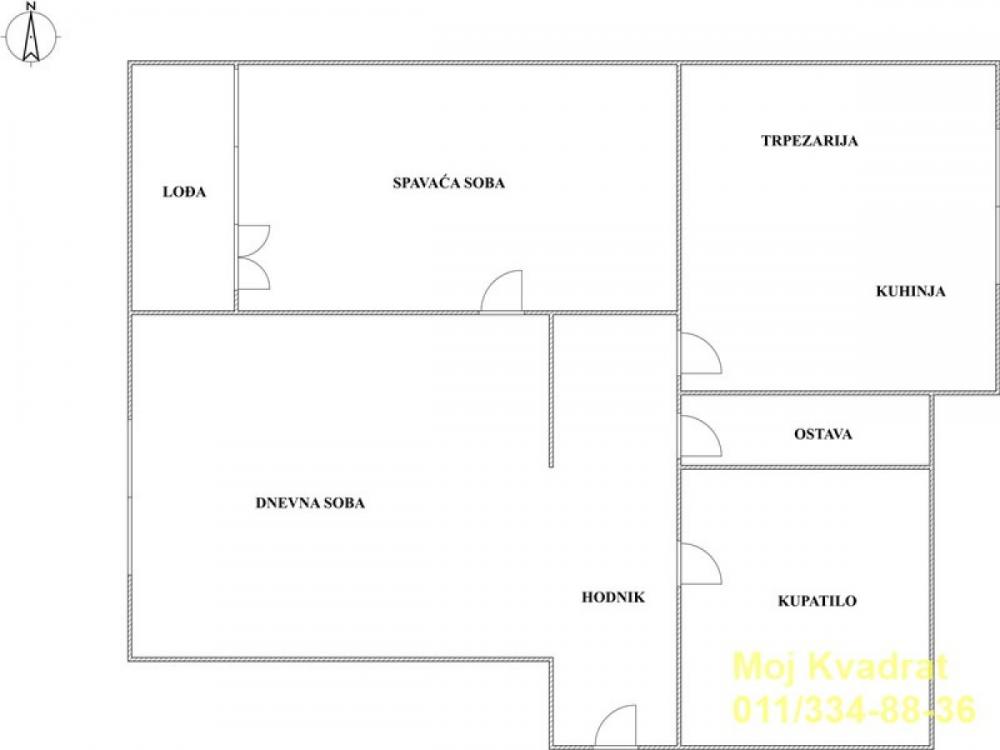 Stan na prodaju u Beogradu, Gornji grad, dvosoban, 59m2, cena 160000 evra