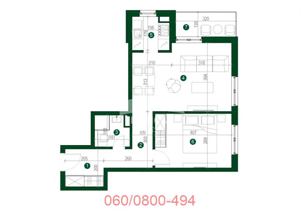 Stan na prodaju u Beogradu, Jajinci, jednoiposoban, 50m2, cena 127500 evra