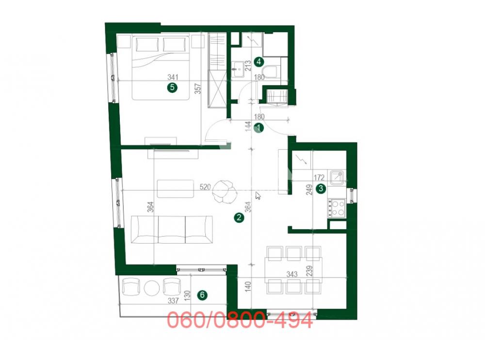 Stan na prodaju u Beogradu, Jajinci, jednoiposoban, 55m2, cena 144900 evra